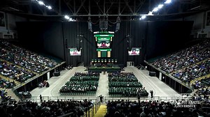 5.9K views · 110 reactions | Fall commencement by the numbers...  1,015 Graduates  264 International students from 19 countries ‍ The oldest graduate is 67, the youngest is 19 六‍ Learn more about our newest Raider alumni: https://webapp2.wright.edu/web1/newsroom/2025/12/16/wright-state-celebrates-more-than-1000-graduates-at-fall-2025-commencement/ | Wright State University | Facebook
