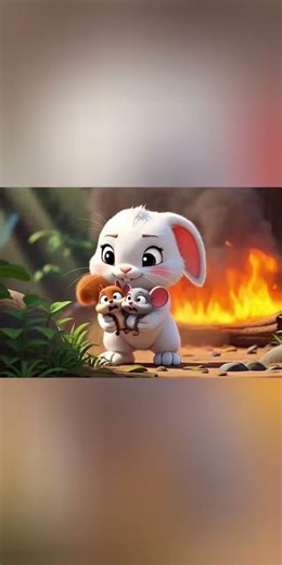 Khargosh khud bhi aag ke beech se guzar kar sabko bacha lia.#cartoon #bugging #viralshorts #kidz