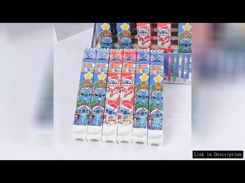 36pcs Disney Stitch Press Gel Pen Cartoon 0.5mm Student Writing Pen Black Neutral Pen Stationery Gif