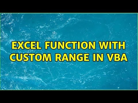 Excel function with custom range in VBA