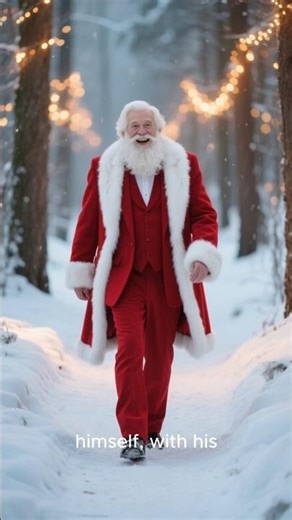 Santa Claus Walking in a Snowy Winter Wonderland | Christmas Magic