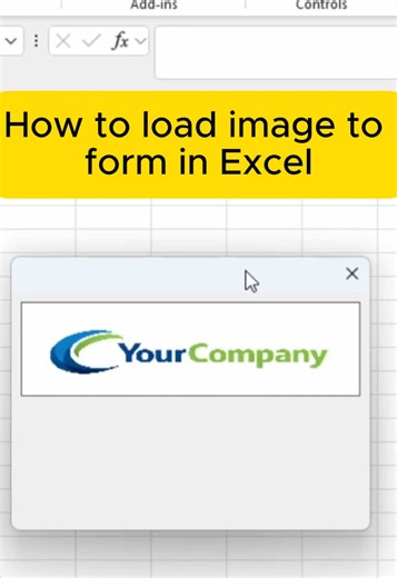 Load image into UserForm 🖼️ Just 4 lines of VBA 🔽 Make Excel tools look pro ✅ #excelvba #vba #exceltips