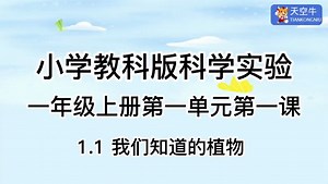 1上1.1小学教科版科学实验一年级上册第一单元第一课1.1我们知道的植物