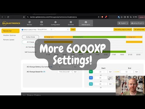EG4 6000XP (and 12000XP) Settings Part 2: AC Coupling, Smart Port and Working Modes