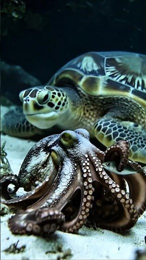 Octopus Feeds Turtle?! Bizarre Cephalopod Behavior 🤯