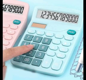 Basic Calculator,Large LCD Display,Big Buttons,12 Digits,Dual Power Source,Solar and Battery,Standard Function Small Calculator for Business Office School Home