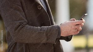 Corporate business owner on phone communicating. Professional individual collaborating with different departments in the company. Person using technology as a means for communication outside work.