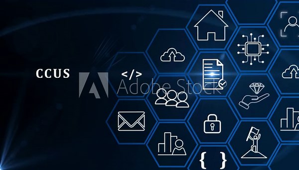 Carbon Capture, Utilization and Storage (CCUS) concept. Technology of CO2 capturing and store it underground or use it in other industrial production processes. Net zero target, limit global warming..