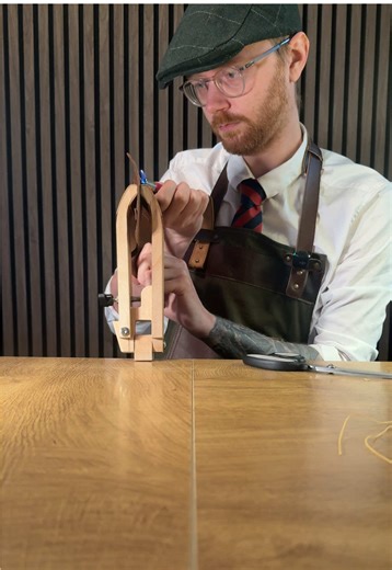 Crafting a bi-fold card holder by hand. This one’s been a long time coming - releasing soon. #leathercraft #leather #crafting #craftsmanship #asmr