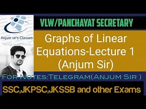 Graphs of Linear Equations-Quantitative Aptitude(Anjum Sir)