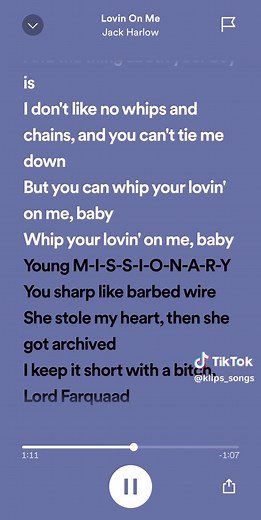 Loving on Me - Jack Harlow Full Song with Lyrics
