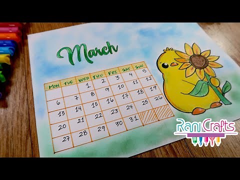 DIY - MARCH Calendar - Bullet journal, decoration, organization ideas.