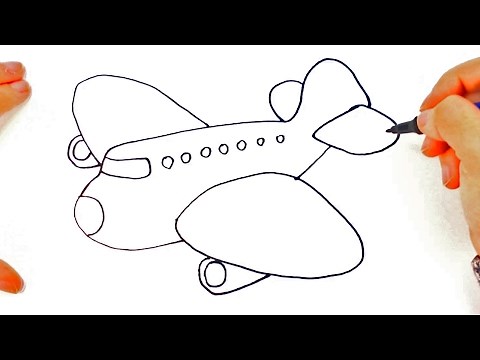 Cómo dibujar un Avión para niños | Dibujo de Avión paso a paso