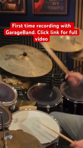 First time in new studio using GarageBand ! #drumrecording #drumlesstracks #drums