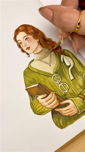 Painting Ylara, the main character in my Art Journal for the 12th weekly prompt challenge #art #mail