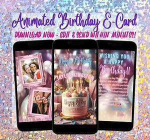 Animated Birthday E-card: Editable Video Template (canva, Instant Download) - Etsy