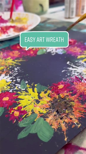 Fall Easy Crafts: Easy Art Wreath for Kids