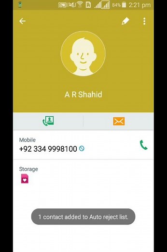 How to add or remove number to auto reject list using android