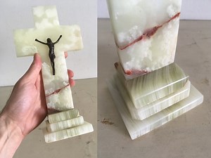 Onyx and Bronze Crucifixion's Cross. Vintage Handmade Greek Tabletop Cross, Religious Ornament Decoration. - Etsy