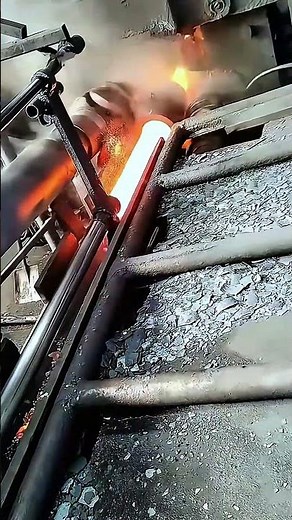 Amazing Seamless Steel Pipe Production! Watch Red-Hot Steel Transform in Seconds 🔥🏭