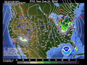 Moisture from a series of fronts and low pressure systems continues to bring snow across a large portion of the western U.S. through Friday. By the weekend, a low pressure center is expected to develop and then move northeastward into the Great Lakes. A swath of snow is forecast to spread from the central Plains across the upper Midwest into the upper Great Lakes over the weekend where more than 6 inches of snow could fall. Latest Probabilistic Winter Precipitation Guidance: http://www.wpc.ncep.