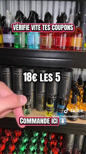 😱 18€ LES 5 PARFUMS ! 🎟️ Grâce aux coupons de réduction et à l’offre de bienvenue selon ton compte. 🚚 Livraison offerte possible selon les offres TikTok Shop. 🔥 Plus de 43 références disponibles.#sellwithtiktokshop #spraydambiance #pascher #parfum