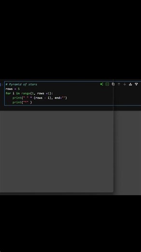 Print pyramid pattern #coding #python #pattern