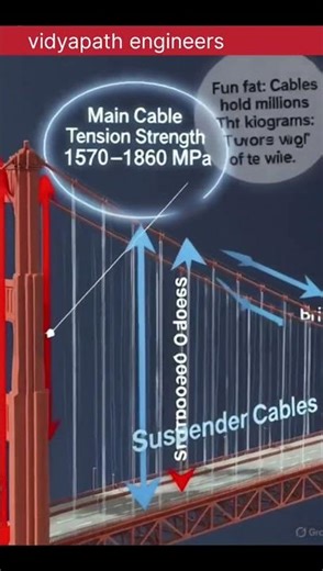 The Secret Behind Suspension Bridges 🔥 #vidyapathengineers
