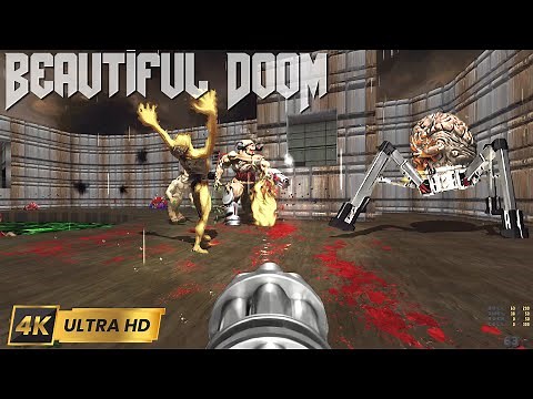 Beautiful Doom Ultra HD [Anidoom Upscale, Rain, Parallax] - E1M1 | 4K/60