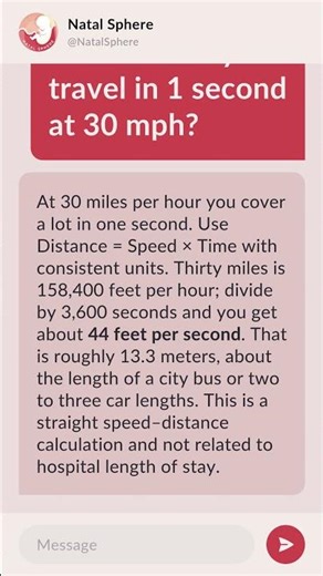 How far will you travel in 1 second at 30 mph?