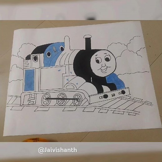 how to draw thomas train step by step #thomastrain #easydrawing #jaivishanth