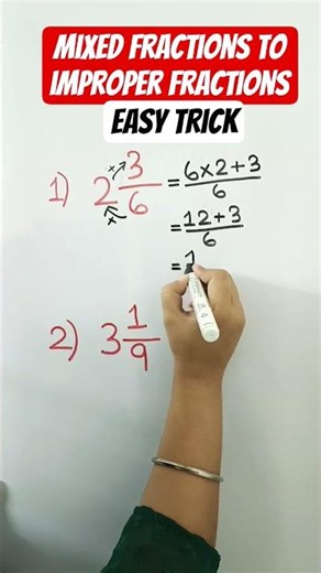 Fractions | Mixed fractions to Improper fractions | Easy Tricks | Simple Maths | #fractions #maths