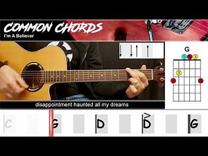 I'm A Believer - The Monkees | EASY GUITAR LESSON | Scrolling Chords & Lyrics