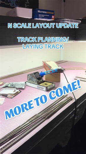 Started laying track on the new n scale layout #railroad #railway #modeltrains #trains #nscale