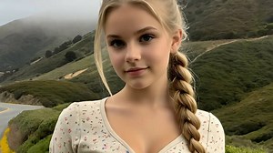 4K AI Art Lookbook | Cute Beautiful Girls | Pacific Coast Highway and Big Sur#shorts