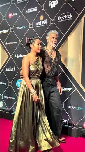 Milind Soman With Wife At The Bollywood Hungama Style Icons Summit & Awards 2026