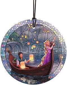 Disney – Tangled – Rapunzel – Stained Glass Effect – 3.5” Starfire Prints Hanging Glass Print Accessory – Light Catching Hanging Accessory – Ideal for Gifting and Collecting SPCIR731