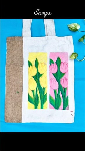 Tote bag painting #totebag #totebagpainting #viral #shorts #tulip