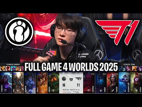 FAKER LEBLANC IS BACK! | T1 vs IG Game 4 WORLDS 2025 PLAY-IN