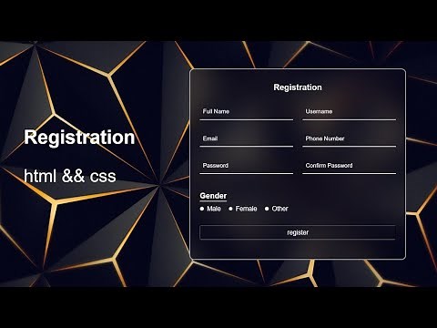 How To Make A Registration form Using HTML && CSS | CSS Tutorial