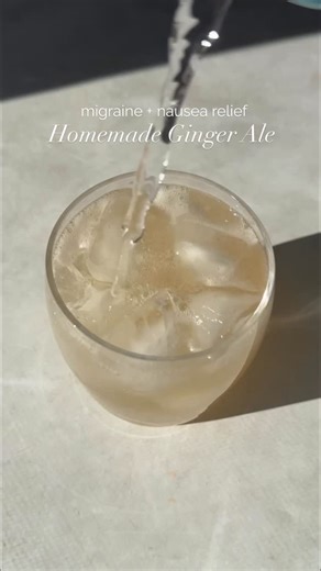 Alicia Wolf on Instagram: "Homemade, All-Natural Ginger Ale - with extra potent ginger and lower sugar, this recipe is amazing for nausea and postdrome (the migraine hangover part). Comment RECIPE to have it sent to you to save for later. I developed this recipe when I was pregnant with my daughter and had HG (hyperemesis gravidarum). As someone who also has vestibular migraine, I felt like I got a double whammy of nausea. The store bought ginger ale never felt strong enough and was always too s