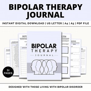 Bipolar Journal Printable, Bipolar Mood Tracker, Bipolar Disorder, Anxiety, Bipolar Awareness, Manic, Depressive, Mental Health, PDF - Etsy