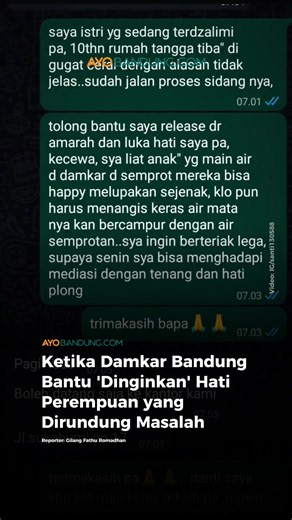 Petugas Dinas Pemadam Kebakaran dan Penyelamatan (Disdamkarmatan) Kota Bandung biasanya berjibaku dengan si jago merah. Namun, markas mereka di Jalan Sukabumi kedatangan seorang perempuan yang meminta untuk disemprotkan air dari mobil damkar. Peristiwa ini bermula saat petugas menerima laporan unik melalui Damkar Command Center pada Minggu, 21 Juni 2026. Kabid Pemadaman Damkarmatan Kota Bandung, Leon menceritakan perempuan berinisial SM tersebut datang setelah melihat konten edukasi Damkar di me