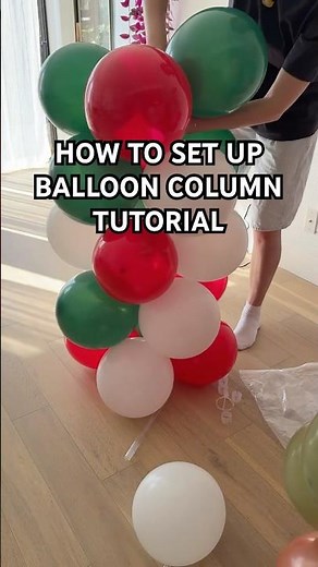 How to set up balloon column with a plastic stand #balloondiy #ballooncolumn #balloontutorial