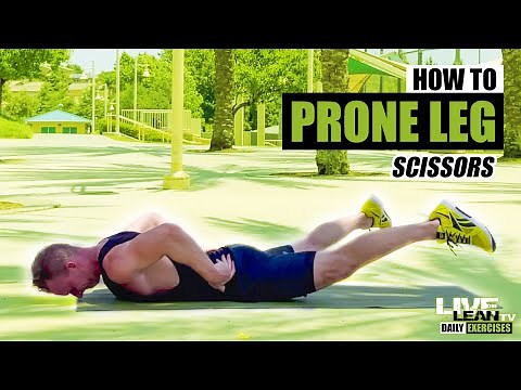 How To Do A PRONE LYING LEG SCISSORS | Exercise Demonstration Video and Guide