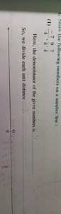Show the following numbers on a number line:7/9, 7(1) 4 '4' 4... | Filo