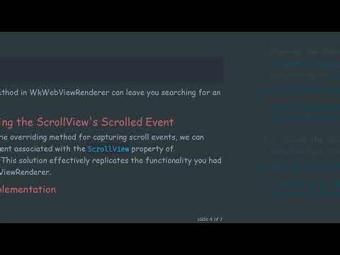 How to Handle the Scrolled Event in Xamarin iOS for WkWebViewRenderer