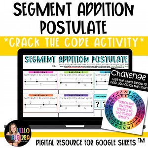 Segment Addition Postulate Digital Activity for HS Geometry