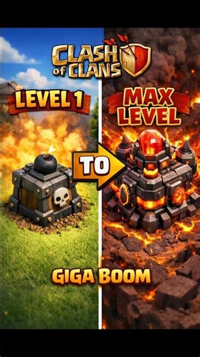 Level 1 Giga Boom to Max 💥 Clash of Clans #coc #shorts