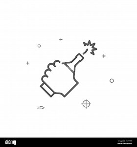 Molotov cocktail simple vector line icon. Weapons symbol, pictogram, sign. Light background. Editable stroke. Adjust line weight Stock Vector Image & Art - Alamy